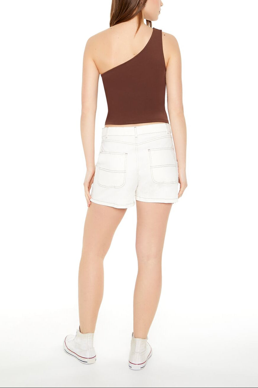  Forever 21 Twill Trouser Shorts - white - Bonton