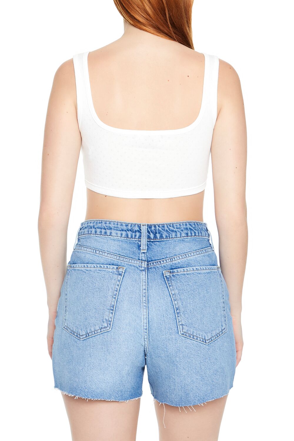  Forever 21 Corset Curved-Hem Crop Top - black - Bonton