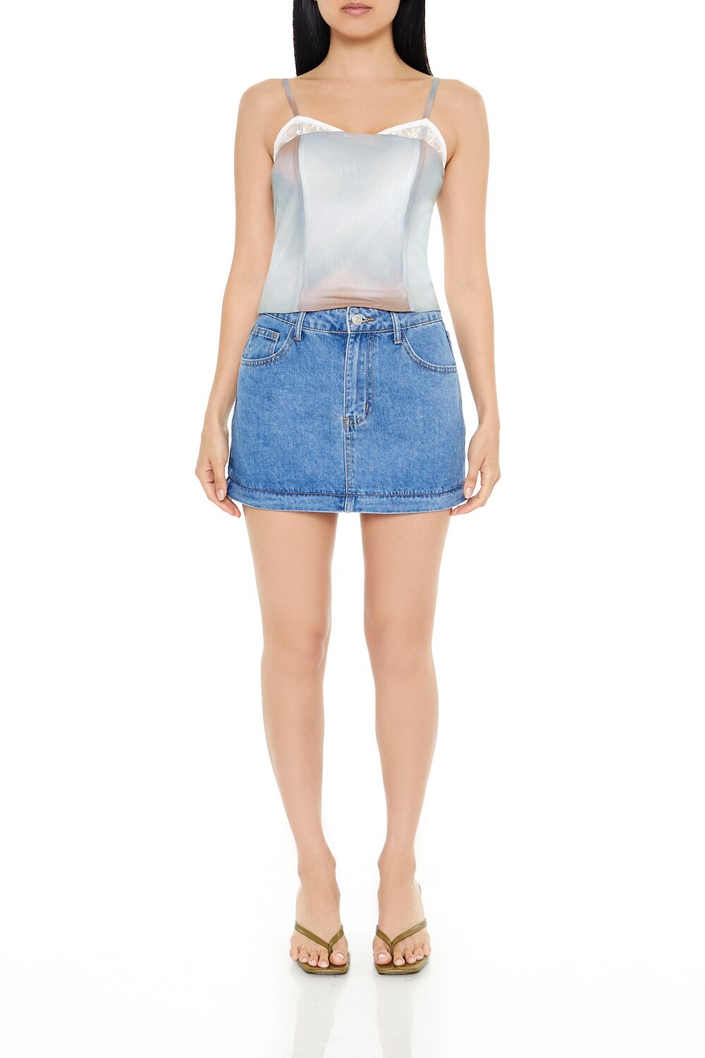  Forever 21 Convertible Denim Maxi Skirt - denim - Bonton