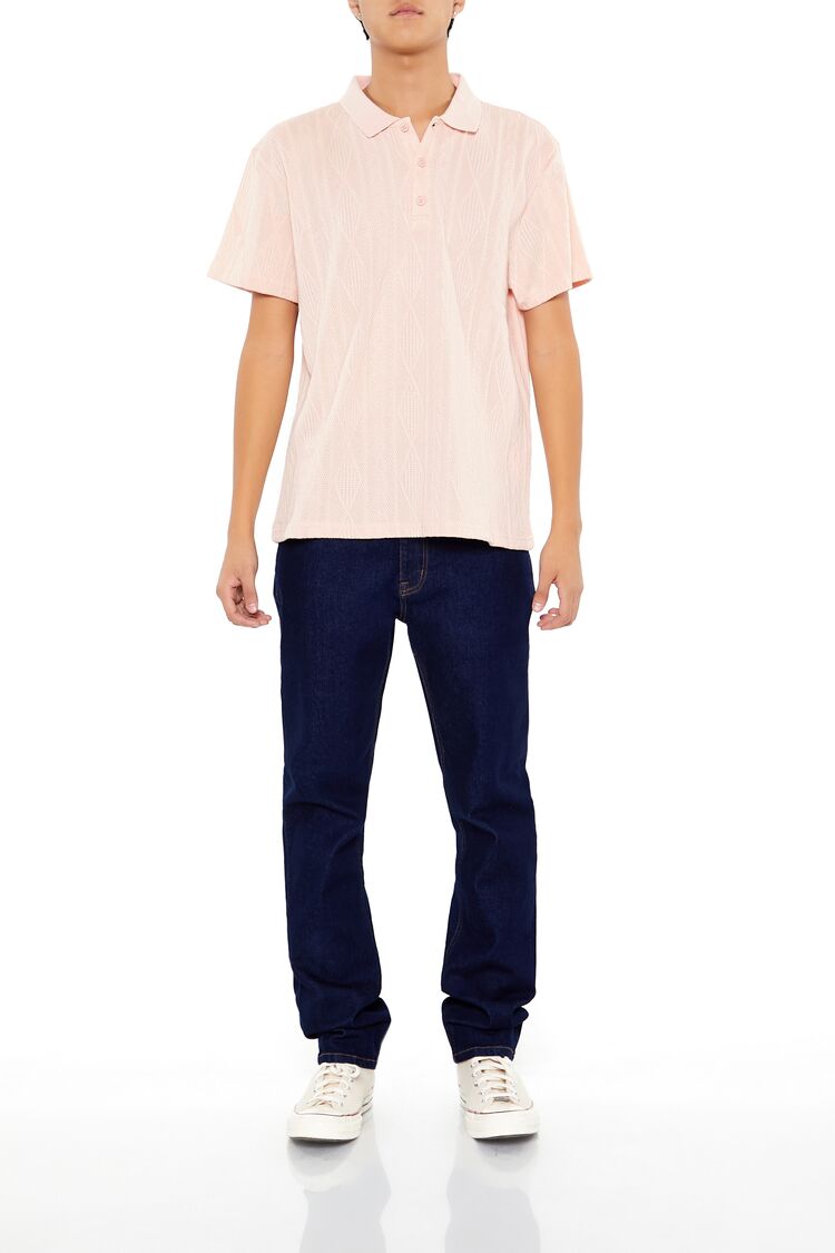  Forever 21 Textured Lace Polo Shirt - black - Bonton