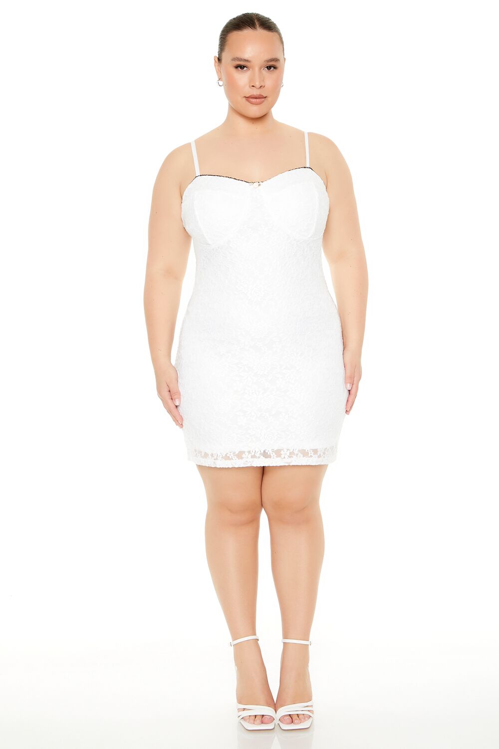  Forever 21 Plus Size Lace Bustier Mini Dress - ivory - Bonton