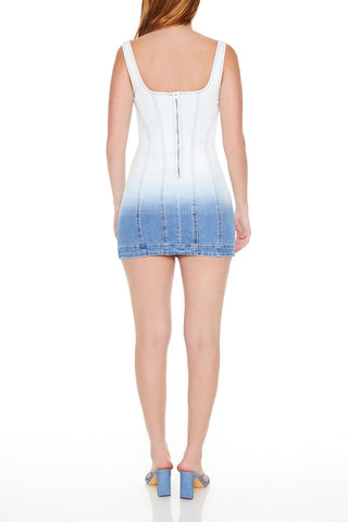 Gradient Denim Tank Mini Dress