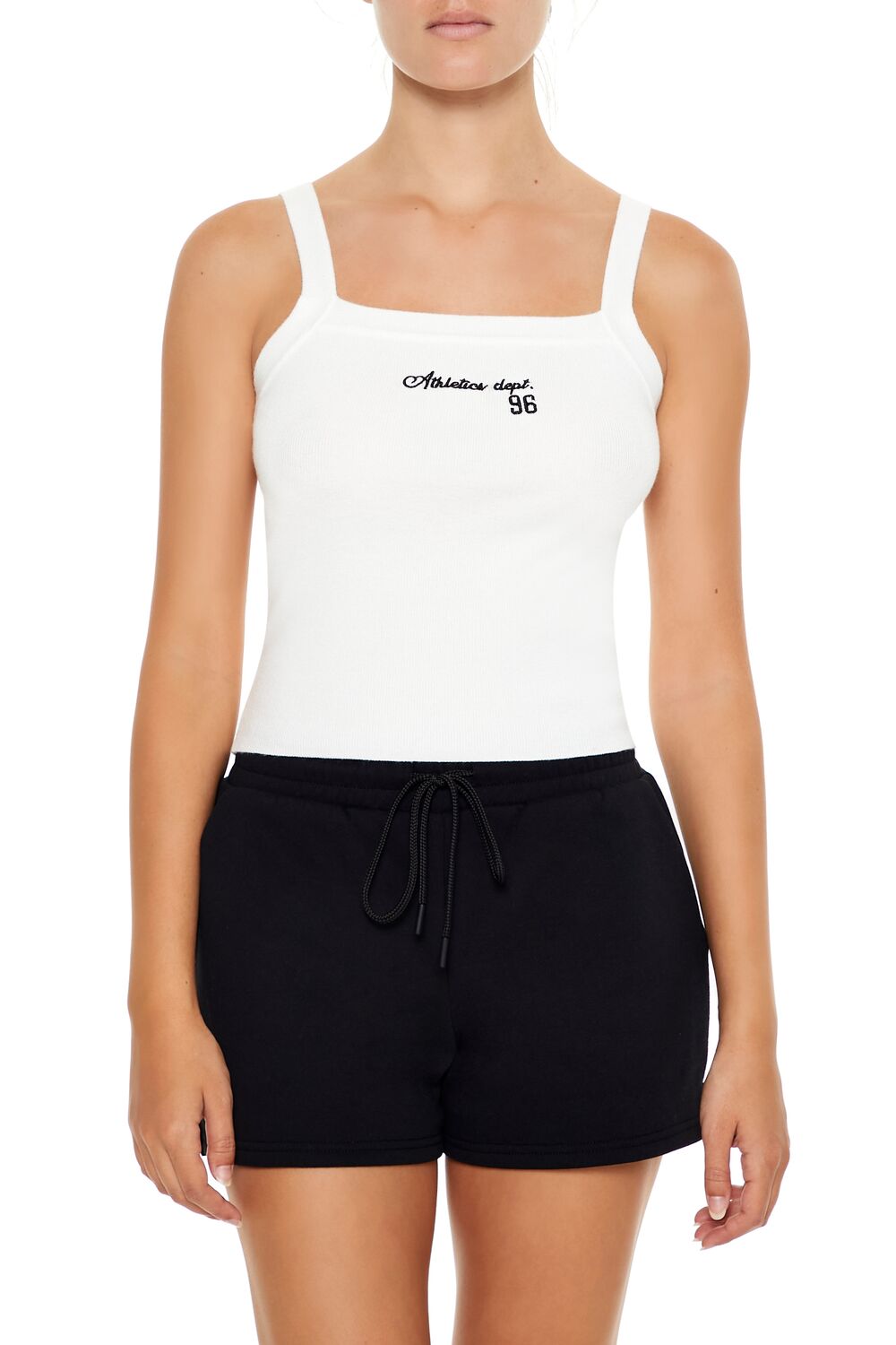  Forever 21 Sweater-Knit Athletics Dept Cami - white multi - Bonton