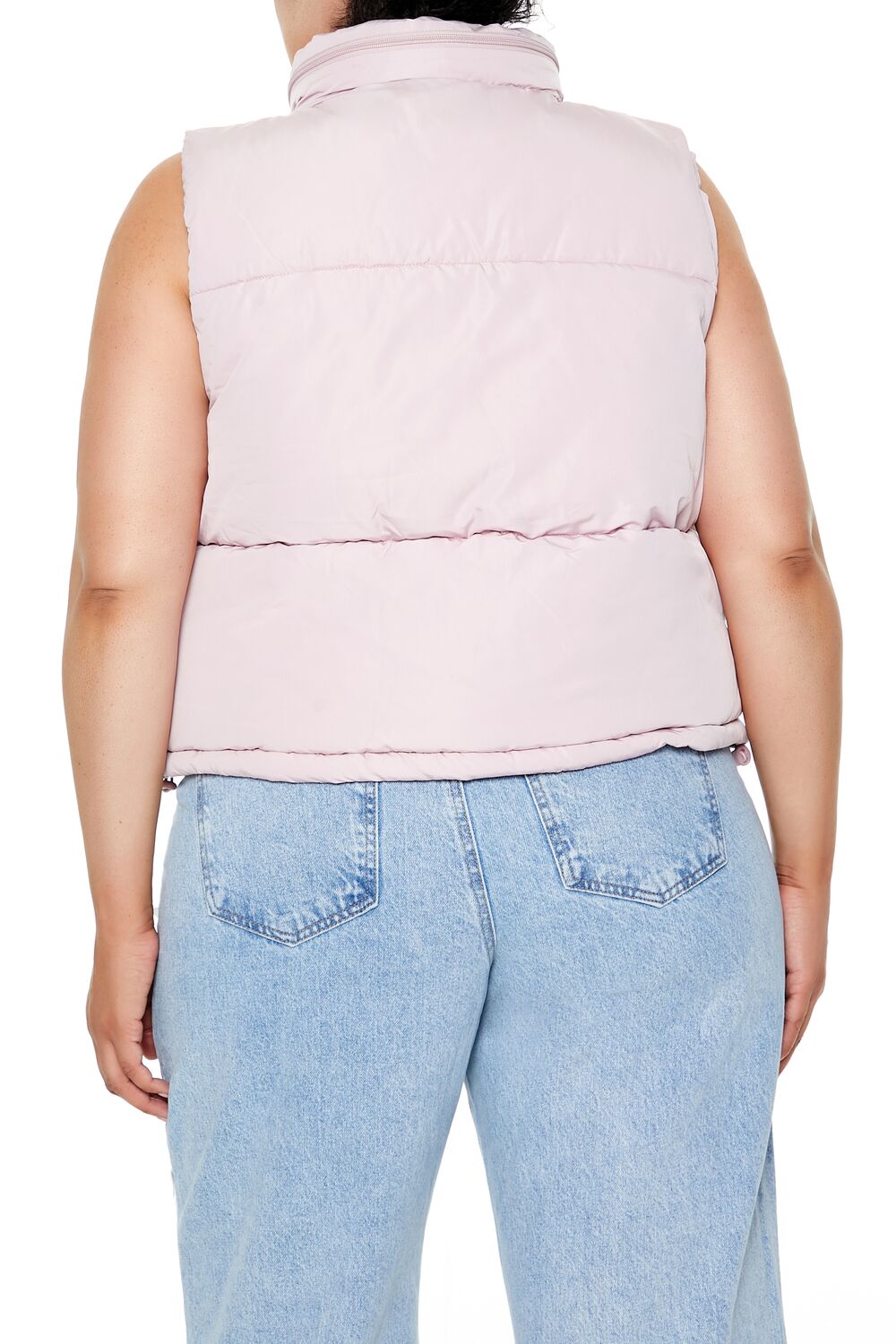  Forever 21 Plus Size Cropped Puffer Vest - light-olive-swatch - Bonton