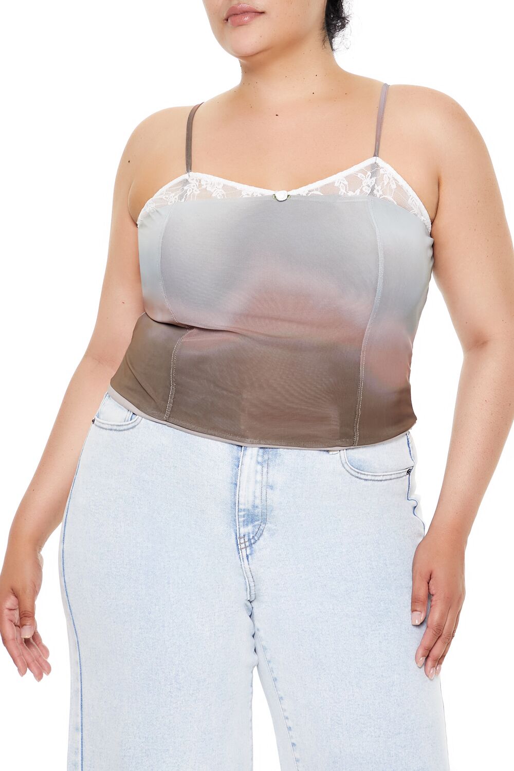  Forever 21 Plus Size Gradient Cropped Cami - brown multi - Bonton