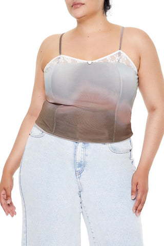 Plus Size Gradient Cropped Cami