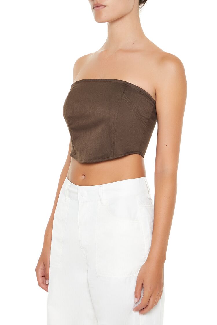  Forever 21 Cropped Tube Top - brown - Bonton