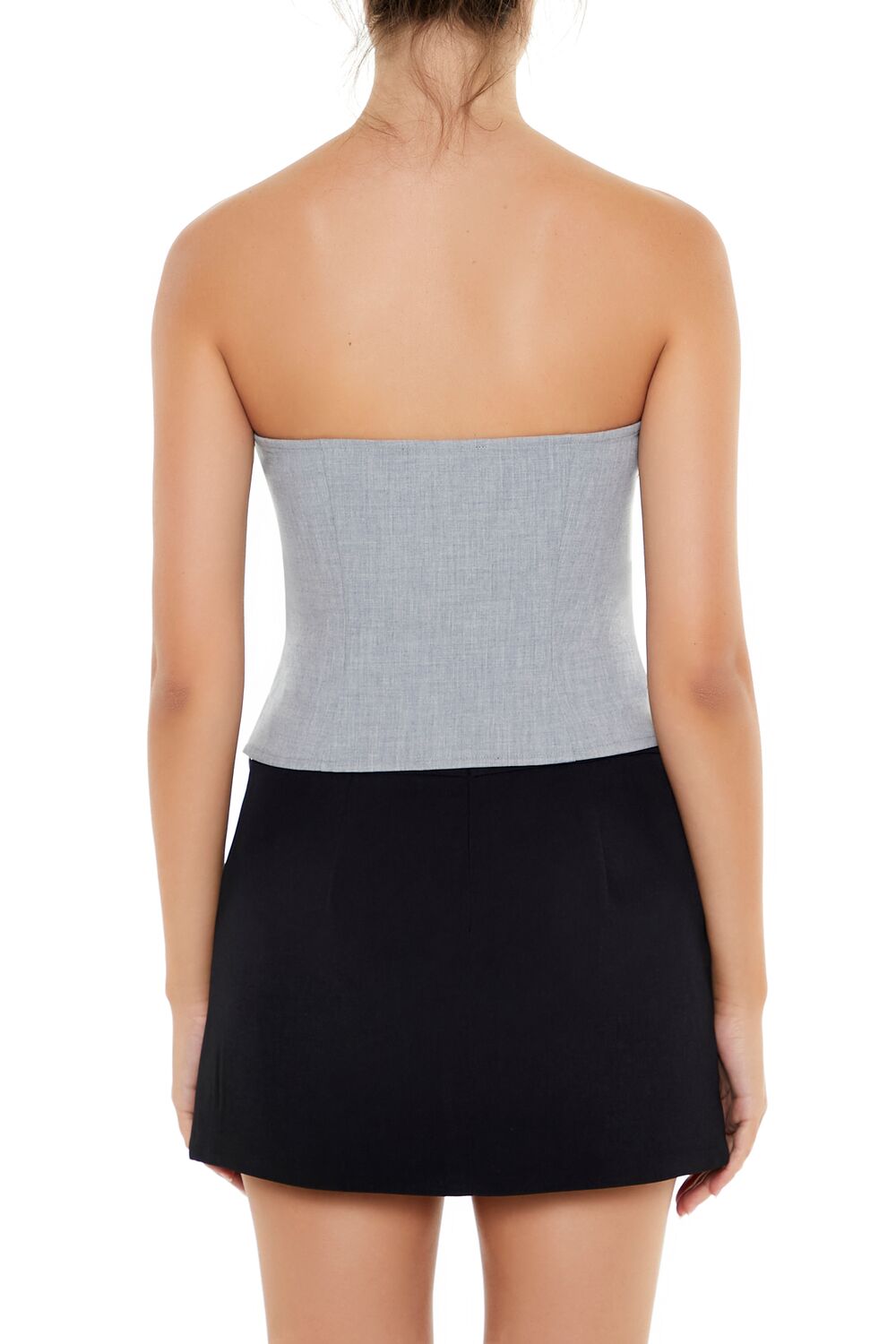  Forever 21 Necktie Tube Crop Top - grey - Bonton