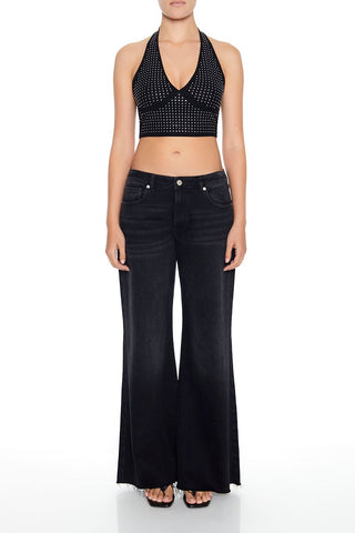 Sequin Halter Crop Top