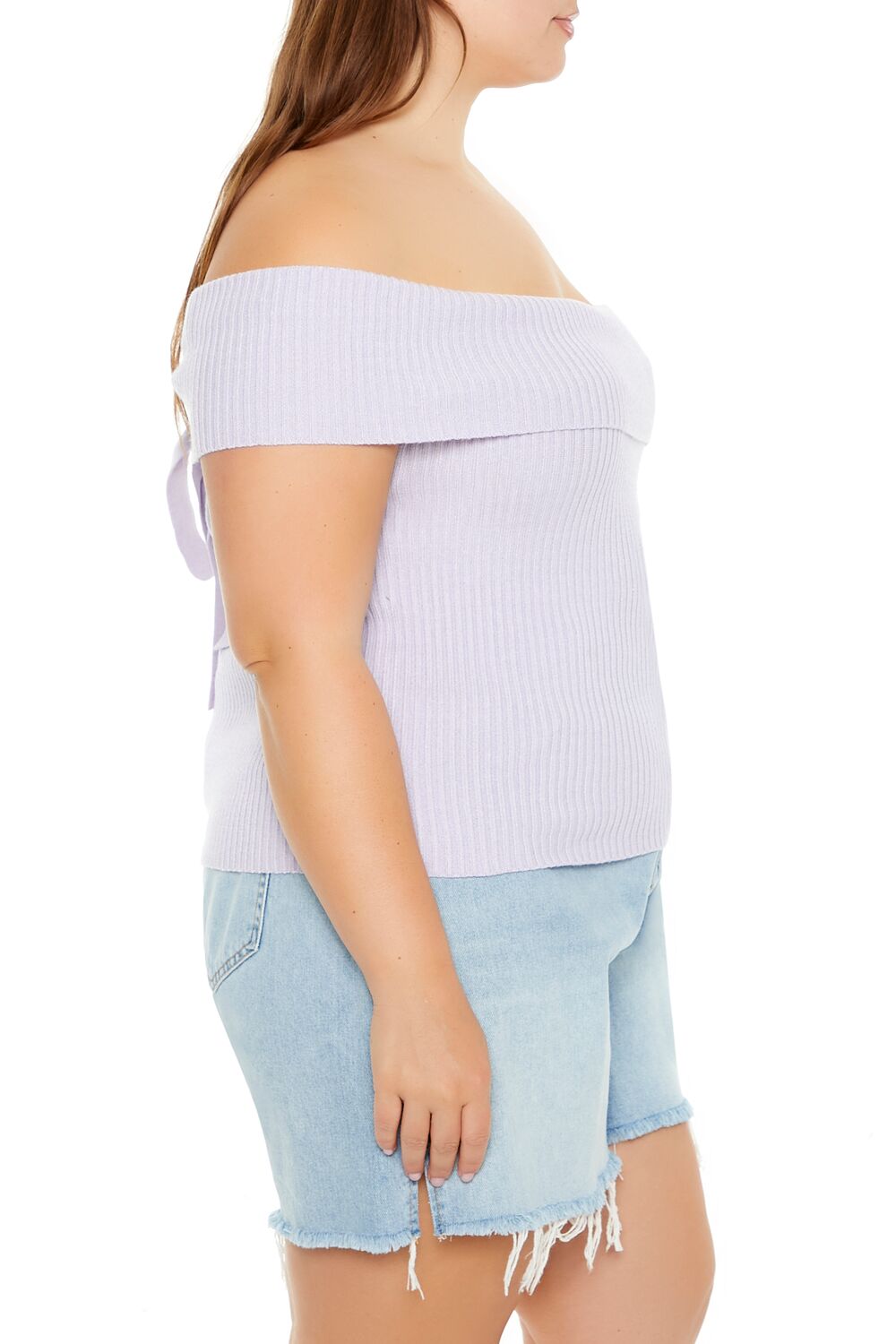  Forever 21 Plus Size Tie-Back Sweater-Knit Top - wisteria - Bonton