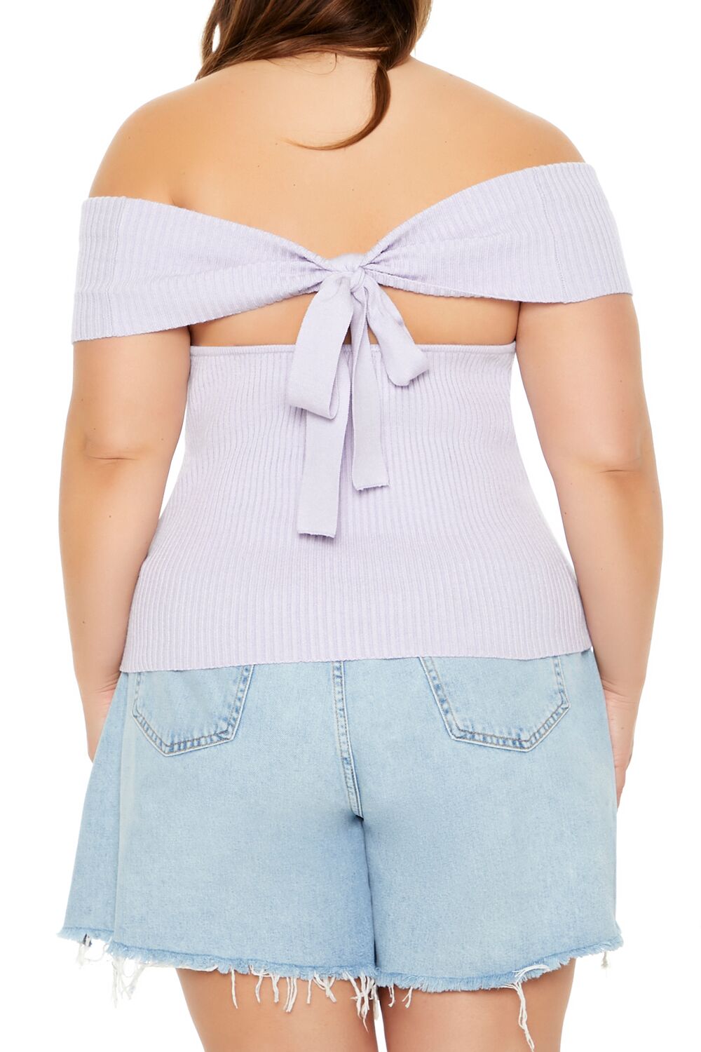  Forever 21 Plus Size Tie-Back Sweater-Knit Top - wisteria - Bonton