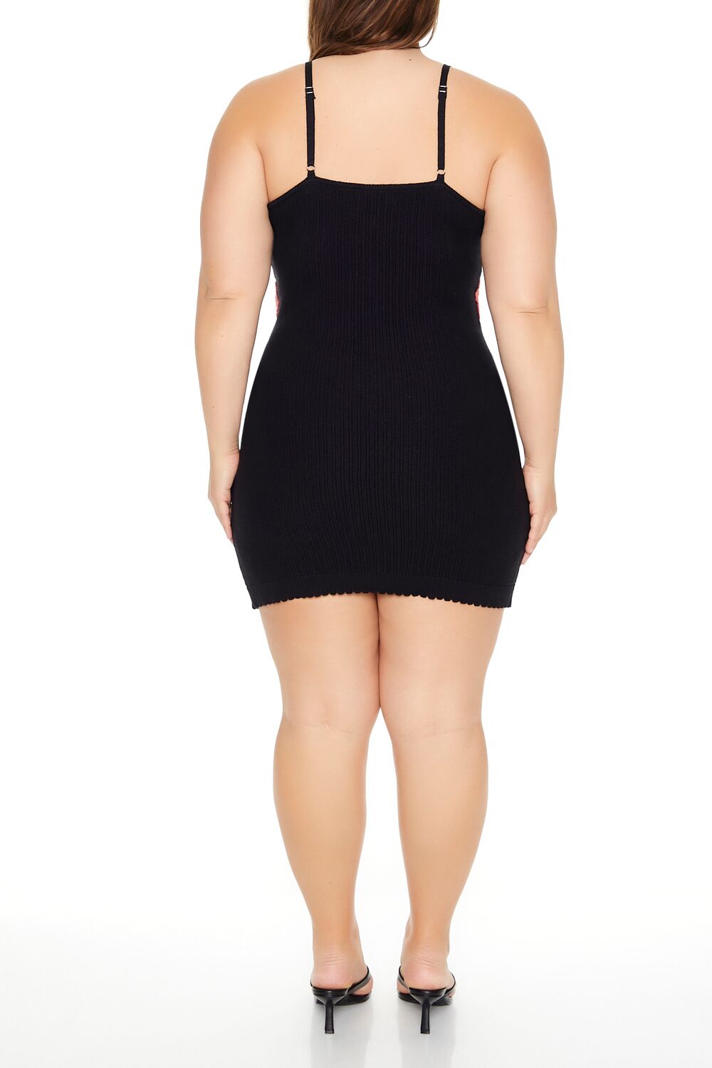  Forever 21 Plus Size Flower Sweater Dress - black-coral-swatch - Bonton
