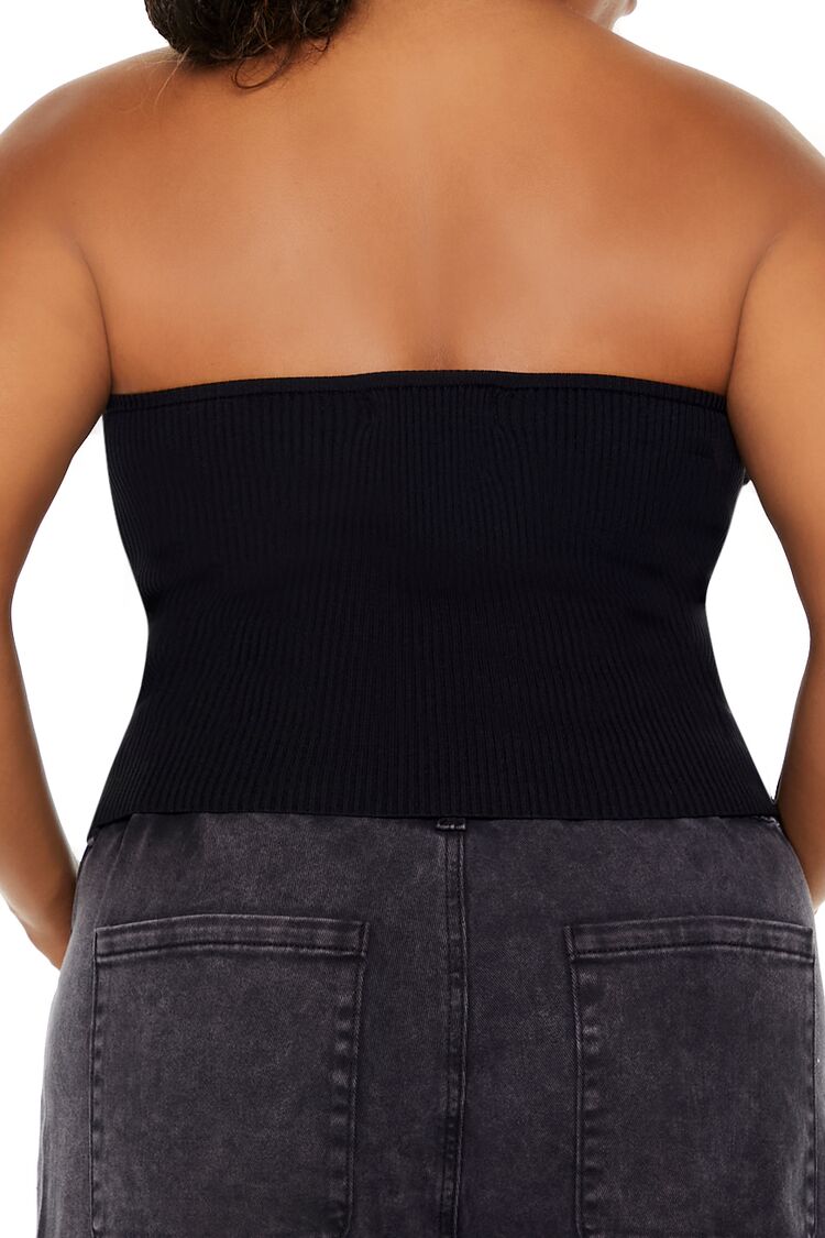  Forever 21 Plus Size Embroidered Tube Top - black multi - Bonton