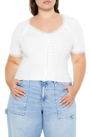 Plus Size Sweater-Knit Crop Top