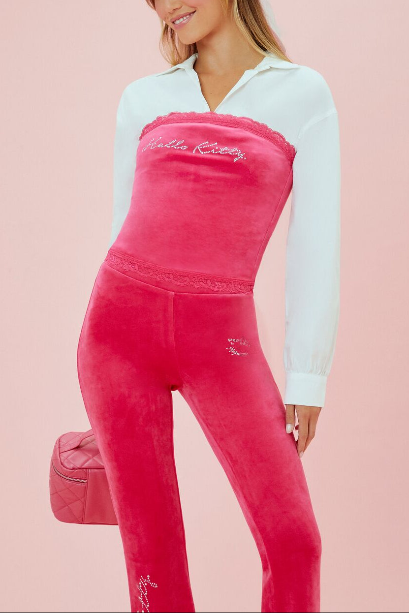  Forever 21 Hello Kitty Velour Tube Top - magenta silver - Bonton
