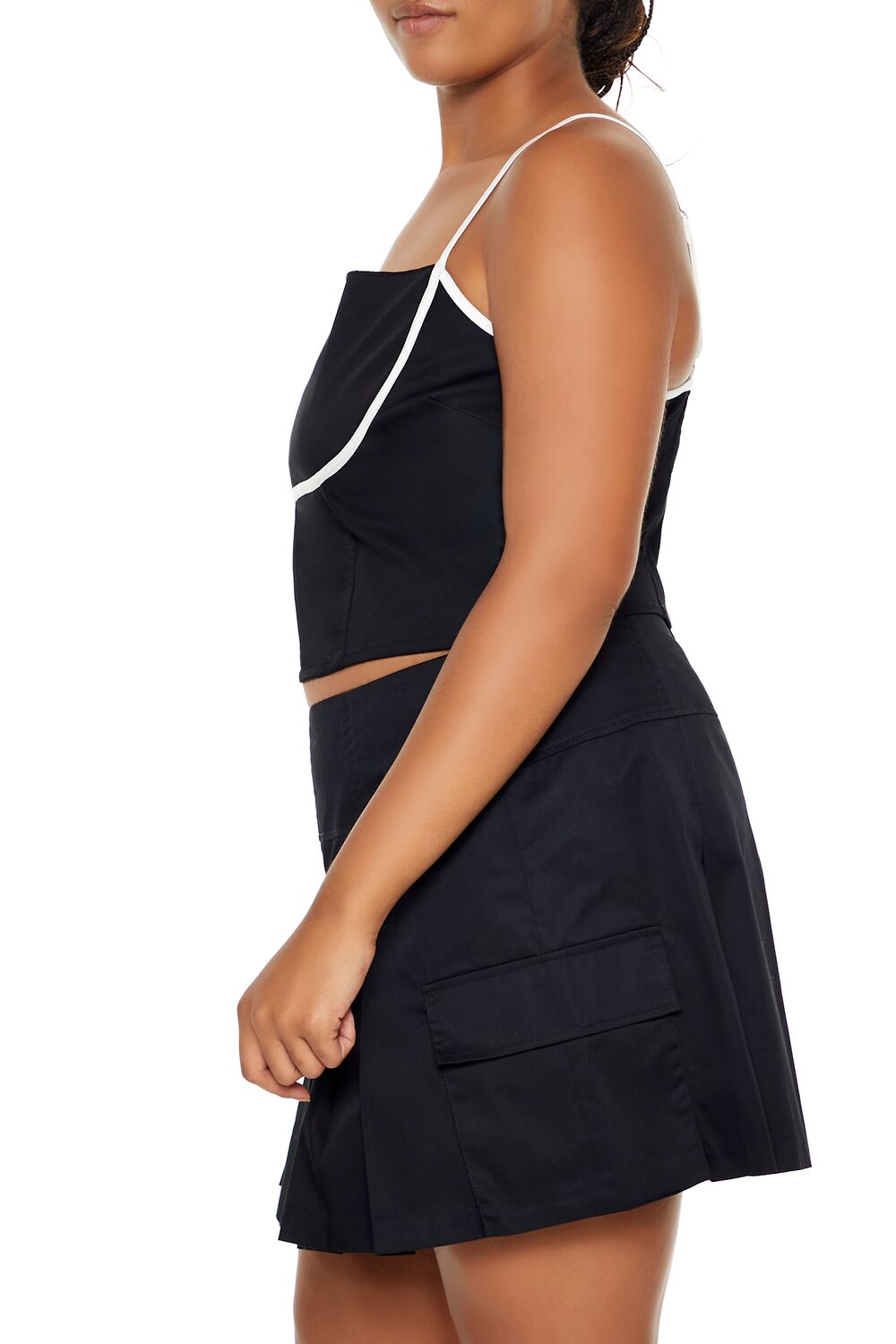  Forever 21 Plus Size Two-Tone Cropped Cami - black - Bonton