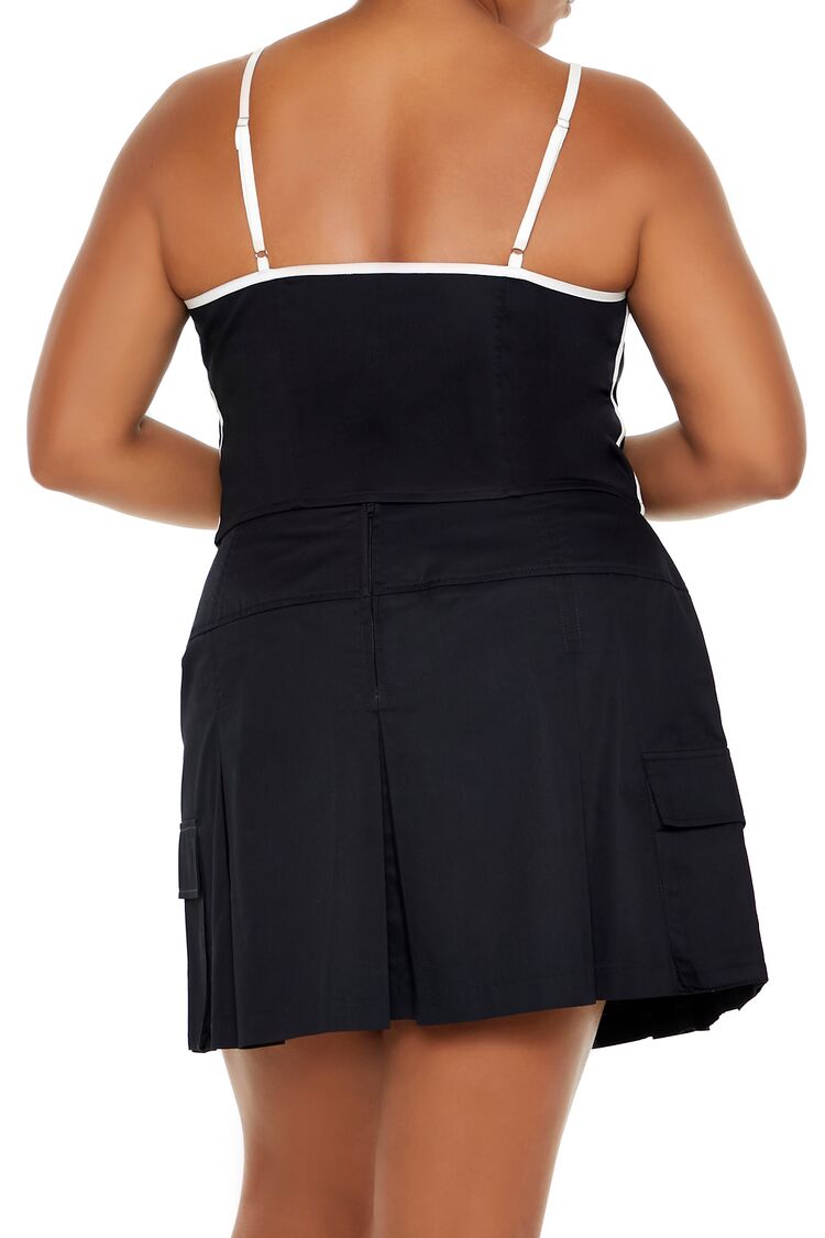  Forever 21 Plus Size Two-Tone Cropped Cami - black - Bonton