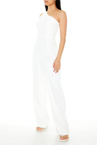One-Shoulder Straight-Leg Jumpsuit