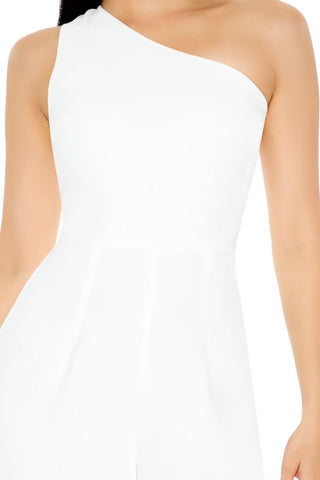 One-Shoulder Straight-Leg Jumpsuit