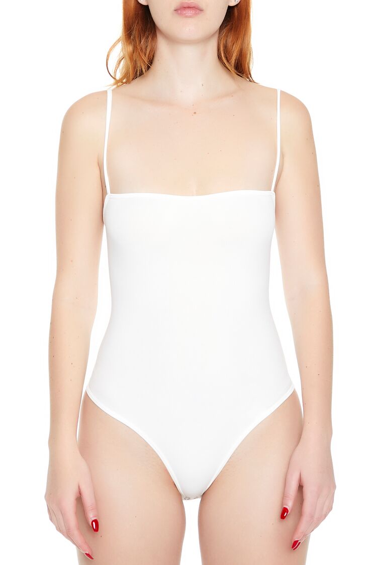  Forever 21 Seamless Thong Cami Bodysuit - black - Bonton