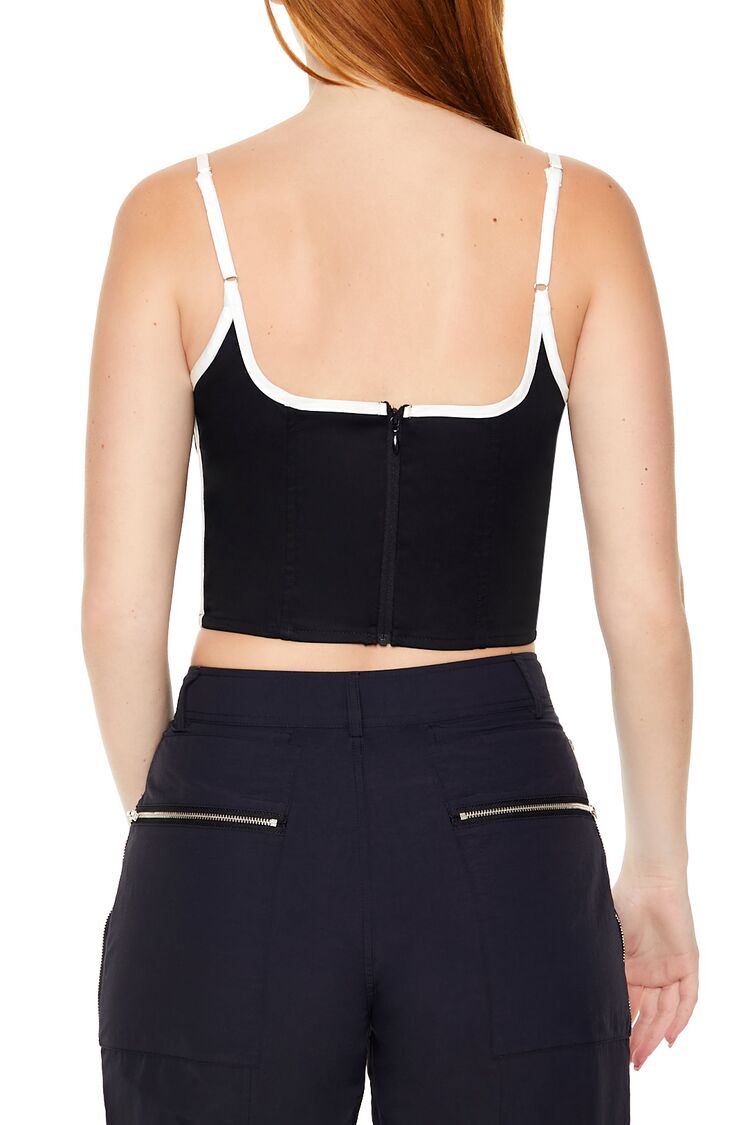  Forever 21 Two-Tone Cropped Cami - black white - Bonton