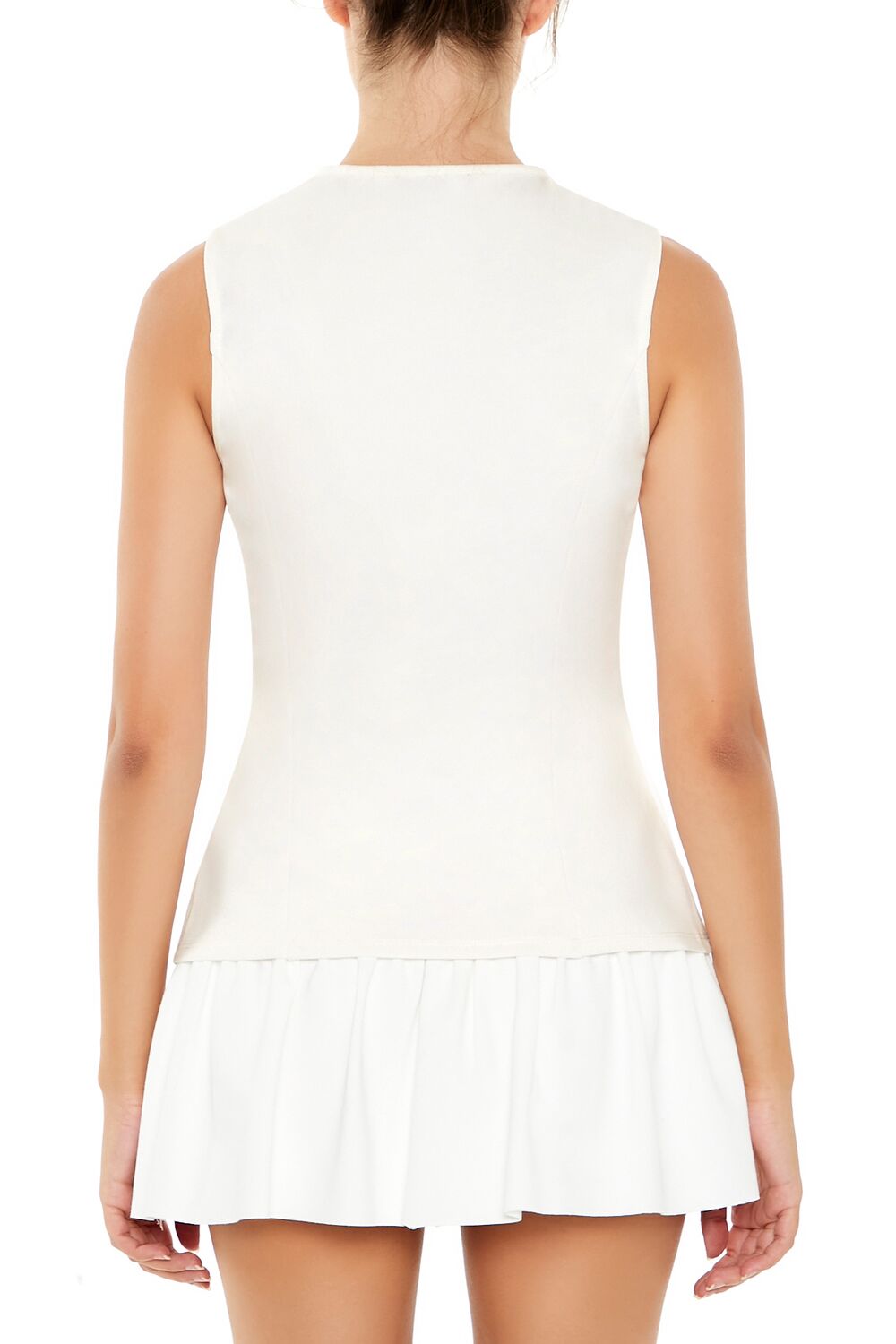  Forever 21 Sleeveless Button-Up Top - cream - Bonton