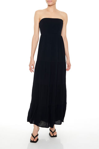 Strapless Tie-Back Maxi Dress
