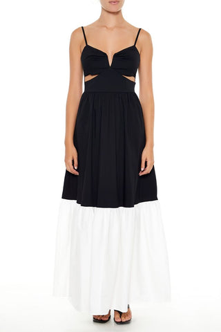 Colorblock Cutout Maxi Dress