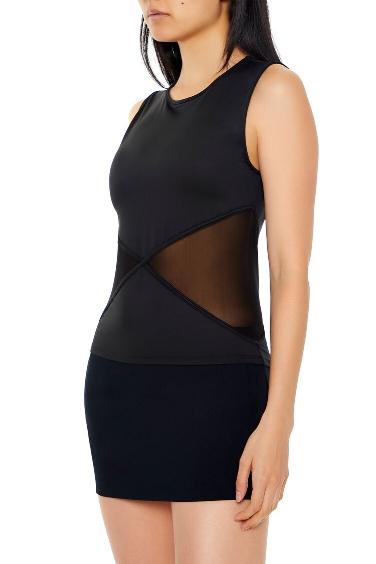  Forever 21 Contour Sculpt Mesh Top - black black - Bonton