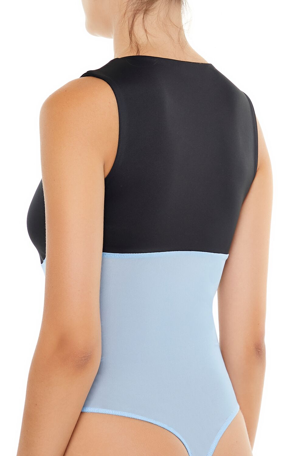  Forever 21 Contour Sculpt Colorblock Bodysuit - black blue - Bonton