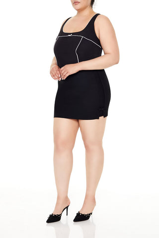 Plus Size Bow Mini Skirt