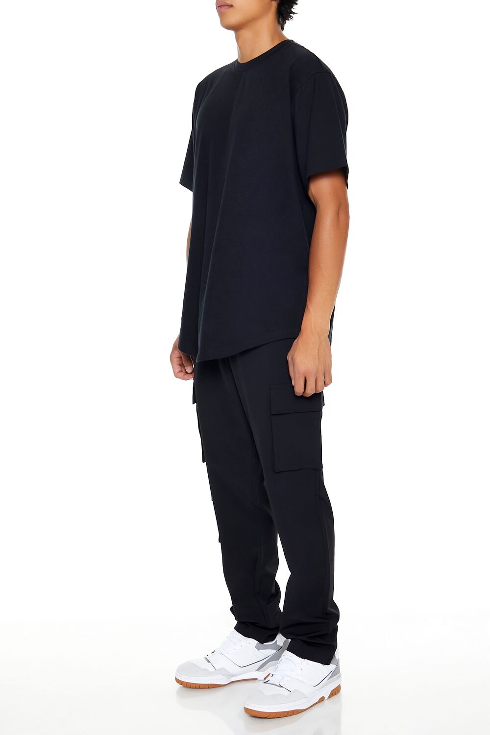  Forever 21 Slim-Fit Drawstring Cargo Joggers - black - Bonton