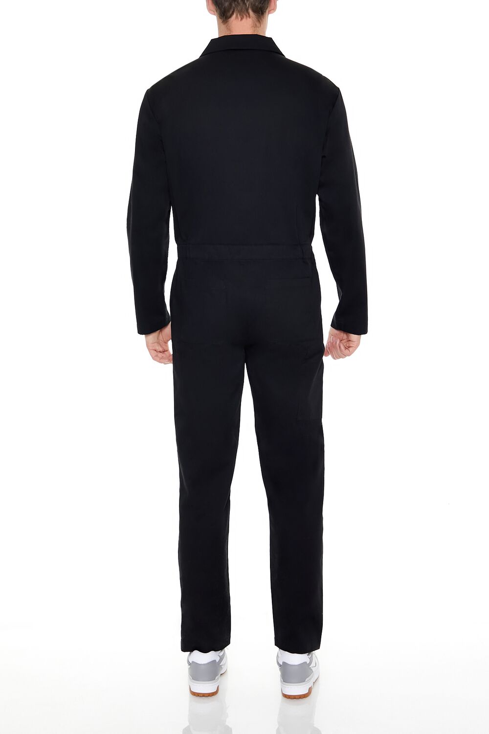  Forever 21 Straight-Leg Zip-Up Coveralls - black - Bonton