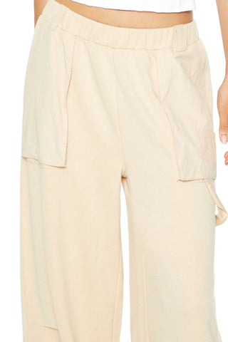 Fleece Wide-Leg Utility Pants