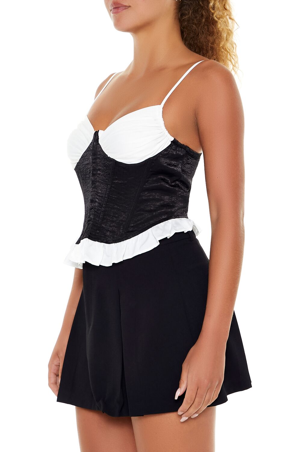  Forever 21 Colorblock Bustier Cami - black white - Bonton