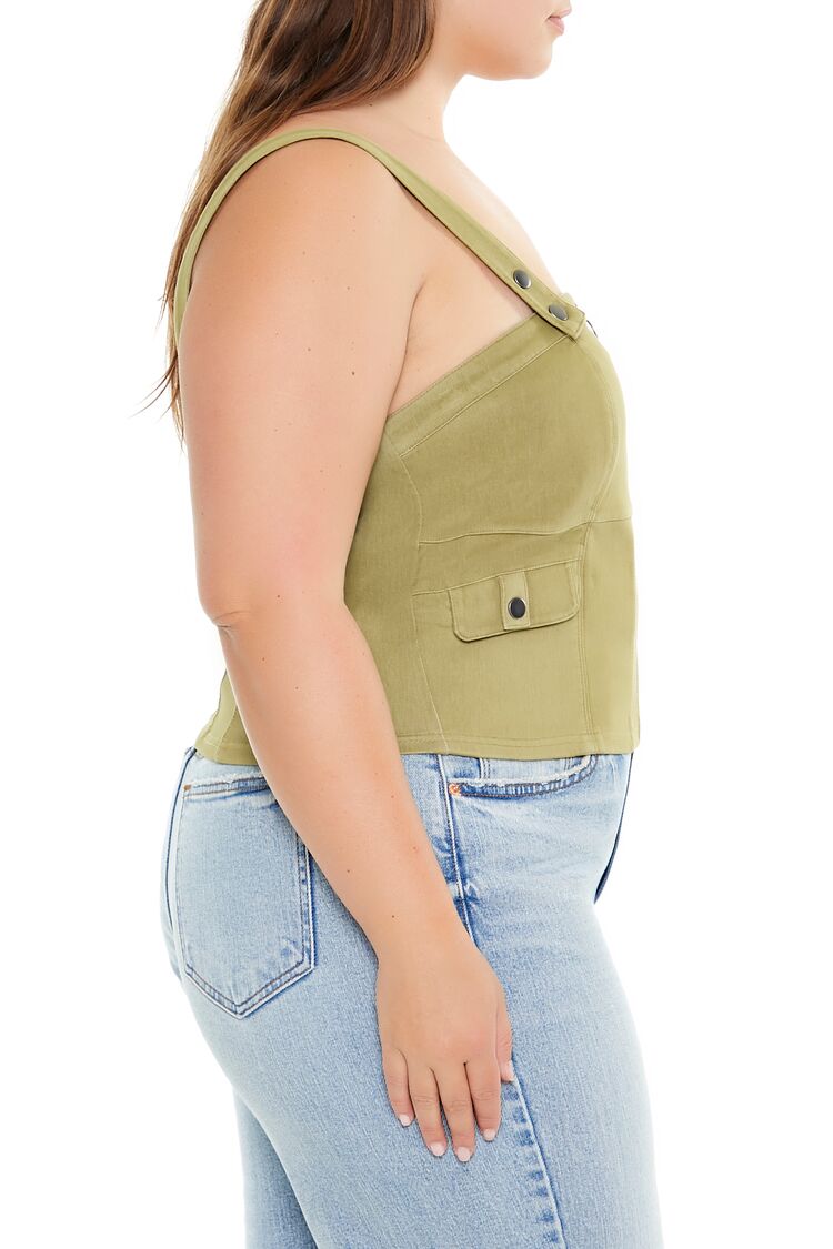  Forever 21 Plus Size Zip-Up Crop Top - cypress - Bonton