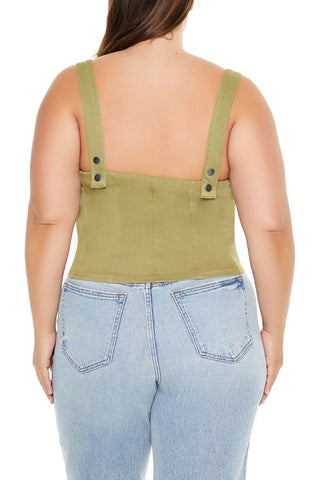 Plus Size Zip-Up Crop Top