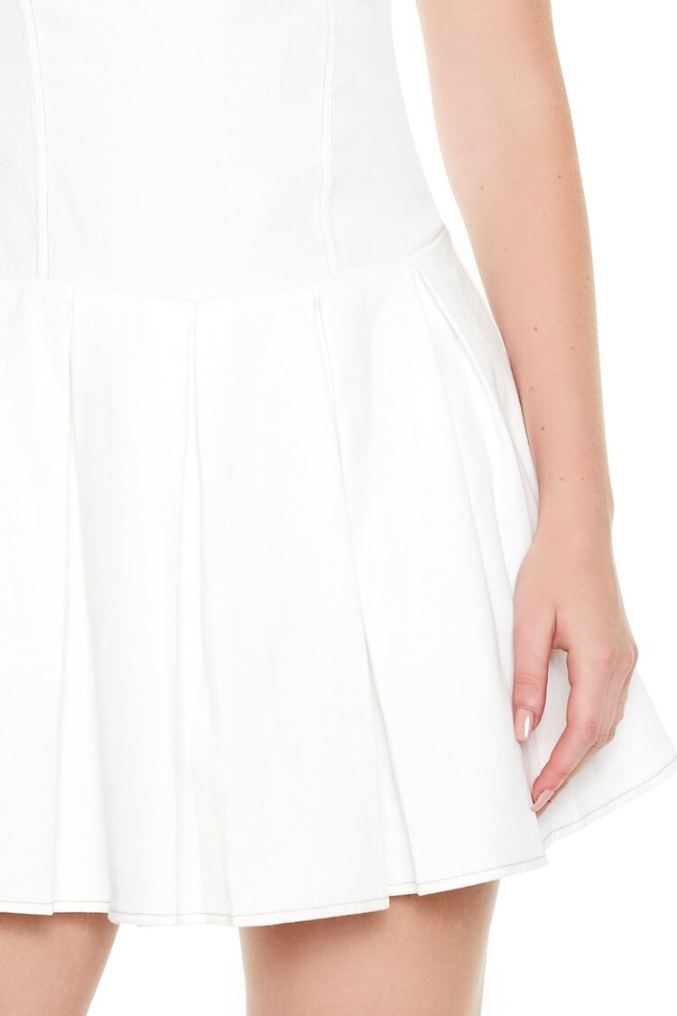  Forever 21 Pleated Strapless Bow Mini Dress - white - Bonton