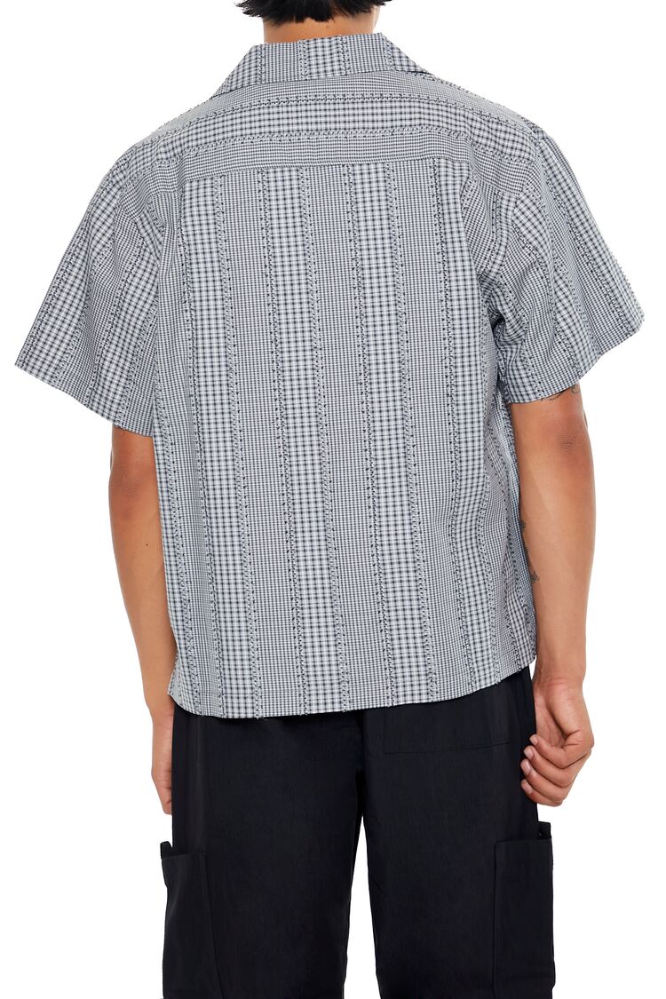  Forever 21 Cropped Mixed Plaid Shirt - grey multi - Bonton