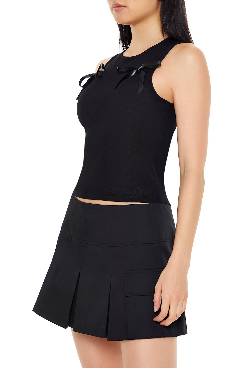  Forever 21 Bow Tank Top - black - Bonton