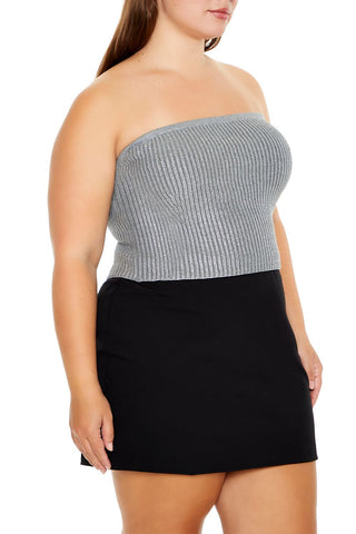 Plus Size Metallic Tube Top