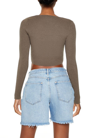 Twisted Sweater-Knit Crop Top