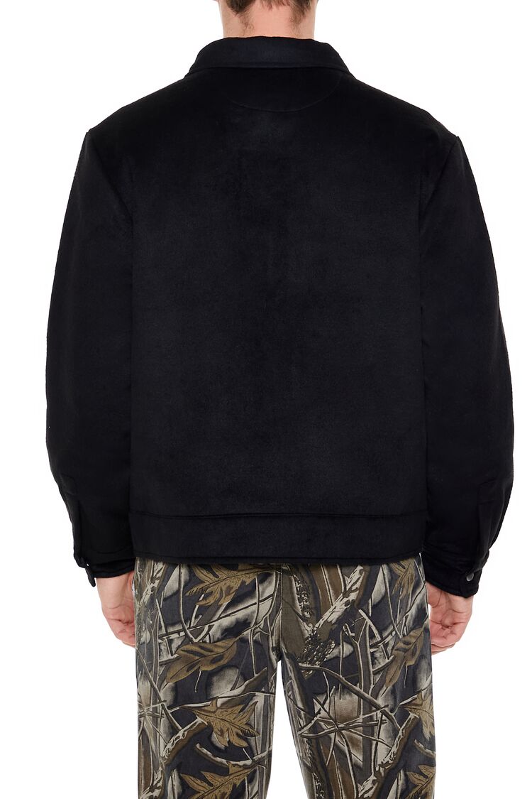  Forever 21 Zip-Up Trucker Jacket - black-swatch - Bonton