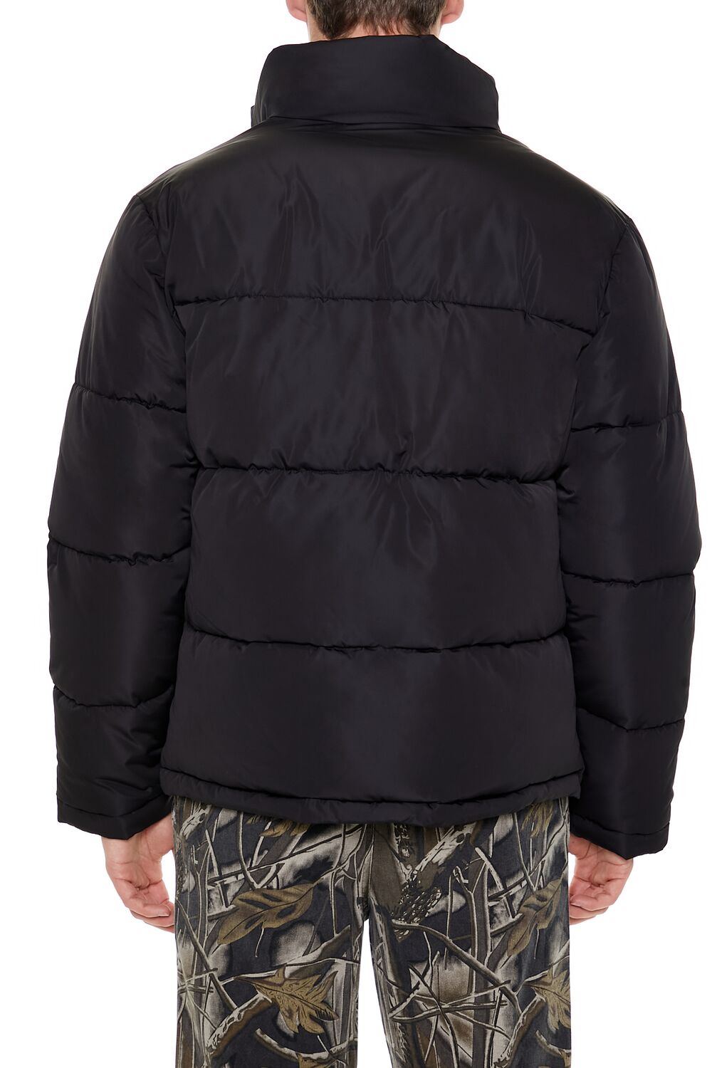  Forever 21 Quilted Funnel-Neck Puffer Jacket - black - Bonton
