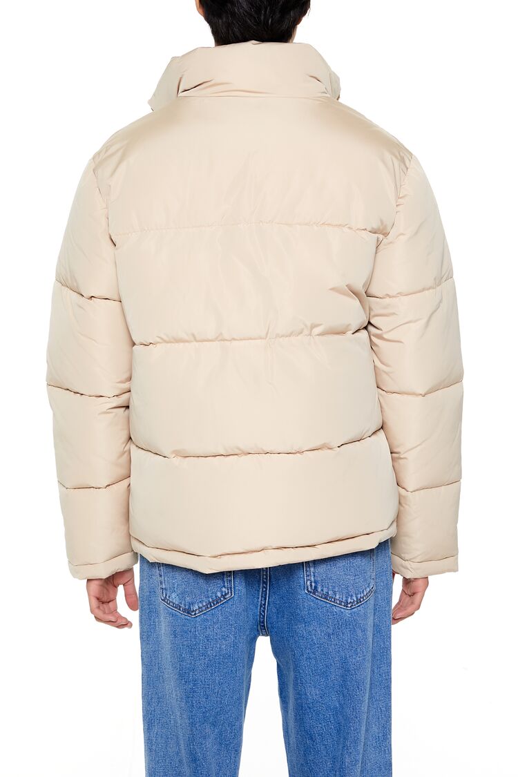  Forever 21 Quilted Funnel-Neck Puffer Jacket - black - Bonton