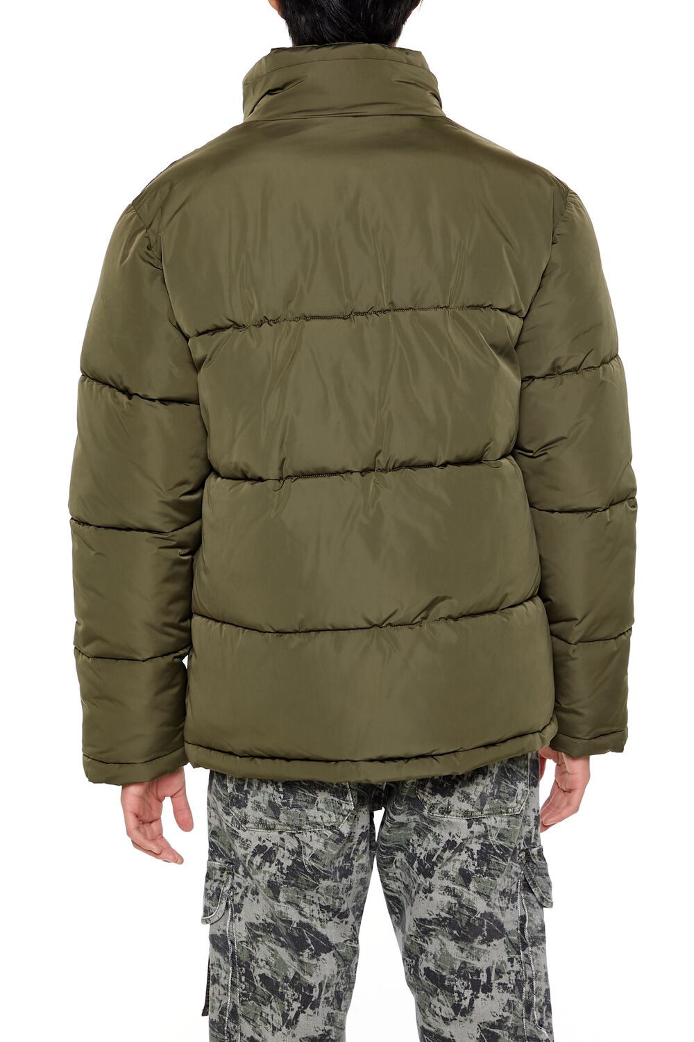  Forever 21 Quilted Funnel-Neck Puffer Jacket - black - Bonton