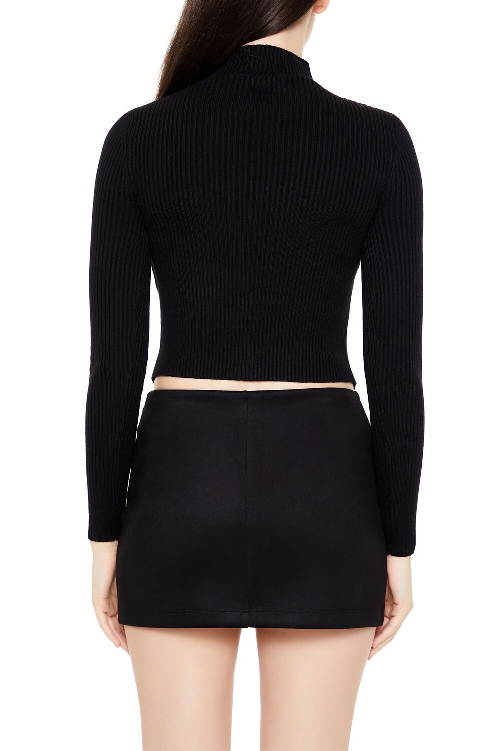  Forever 21 Turtleneck Cutout Buckle Sweater - black - Bonton