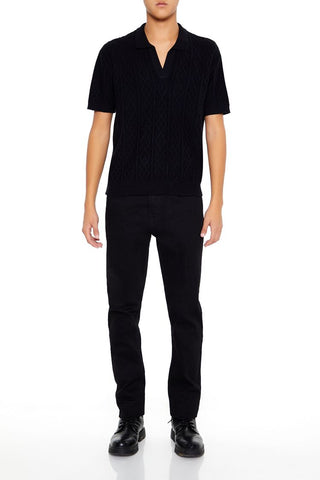Geo Sweater-Knit Polo Shirt