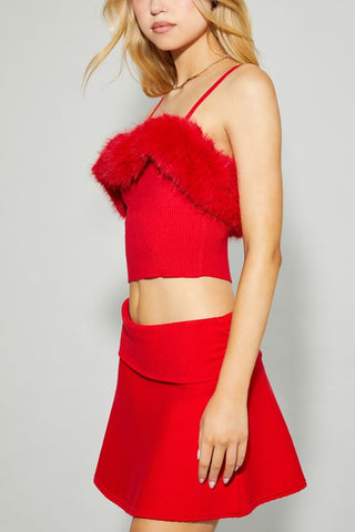 Mean Girls Faux Fur Sweater-Knit Cami
