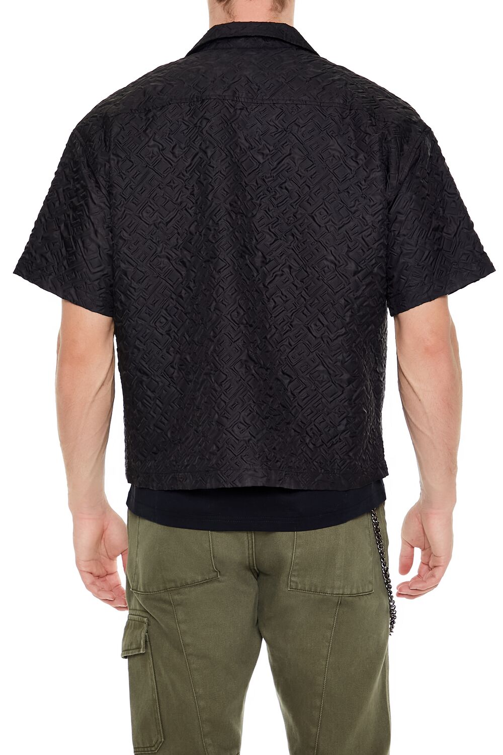  Forever 21 Oversized Textured Shirt - black - Bonton